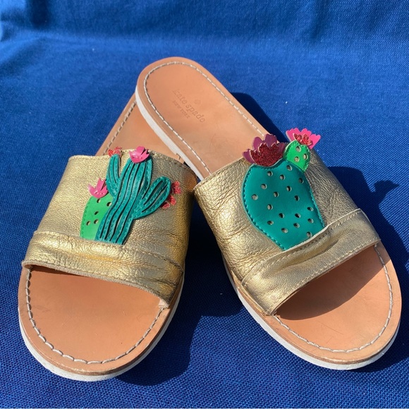 Kate Spade Cactus ๐ต Leather Slides - Picture 12 of 13